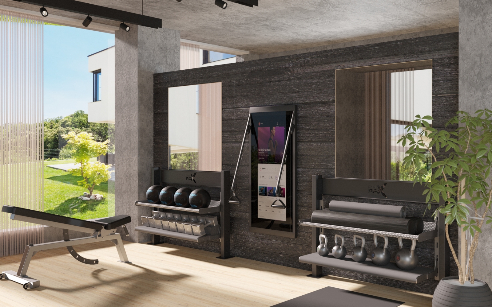 home gym on demand workouts and gym storage