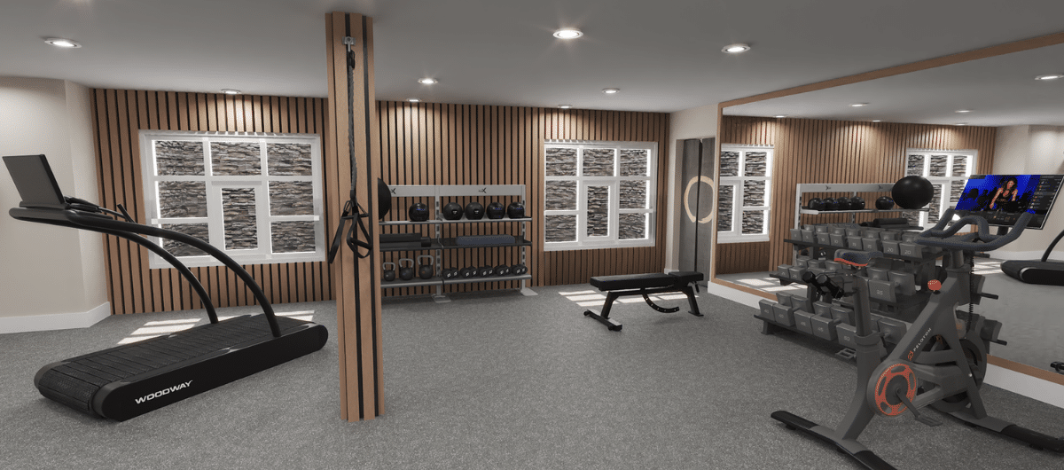 home gym design fits for the whole family workout needs
